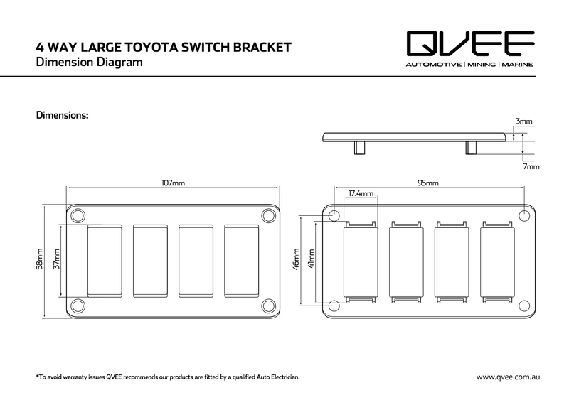 4 Way Large Toyota Switch Bracket - QVSWHLB4
