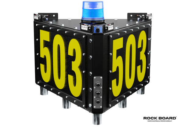 Rock Board Heavy Duty Custom Display 3-Sided LED ID Board (Blue Beacon)
