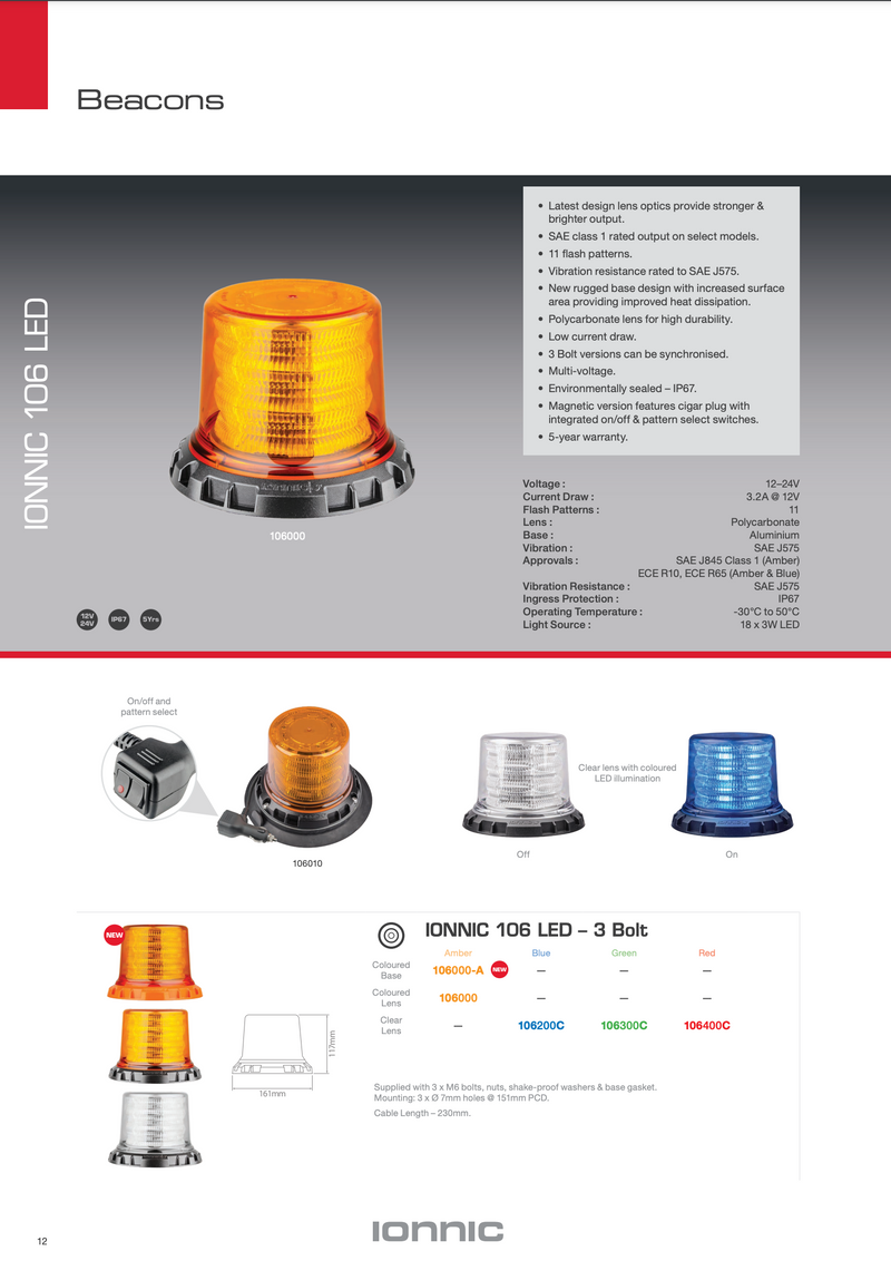 Ionnic Beacon 106 LED Light (Magnetic)