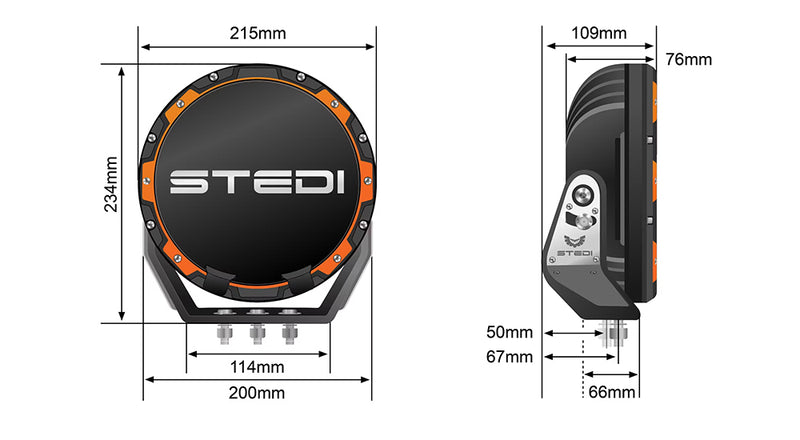 Stedi Type X Pro 215mm LED Round Driving Light Set - LEDTYPE-X-PRO
