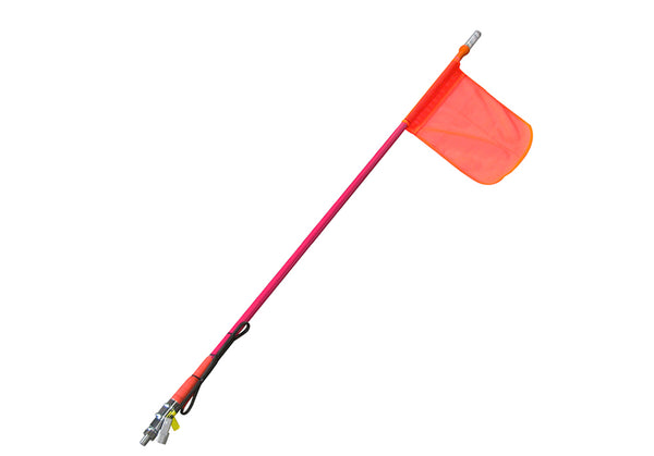 QVSF2400 Safety Flag 2.4m with Quick Release Base & Wired connector